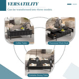 Lift-Top Coffee Table with 2 Drawers, Modern Space Saving Center Table with Foldable Top, 09928570