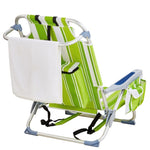 ZUN 63*65*82cm Short Oxford Cloth Silver White Aluminum Tube Bearing 100kg Beach Chair Green Stripes 42959268