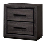 Gray 1pc Nightstand Bedroom Furniture Bedside Table 2-Drawers Two-tone Design w/ Black Trim Paper B011P222864