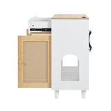 Furniture Style Cat litter box Cat house With Sisal scratching door Charging socket Cat friendly N843P252406N