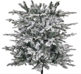 ZUN 6 FT Snow Flocked Pre-lit Artificial Christmas Tree with Metal Pot Stand, Hinged Xmas Fir Tree with 36426356