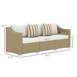 Rattan Three-Seat Sofa 83187052