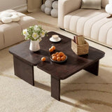 U-Can Modern Minimalist Coffee Table Set, Rectangle Coffee Table with Splicing Design, N724P232174P