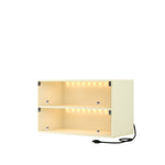 ZUN Off white Glass Door Shoe Box Shoe Storage Cabinet For Sneakers With RGB Led Light W1320P182115