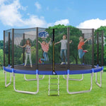 ZUN 16FT Trampoline for Kids with Safety Enclosure Net, Basketball Hoop and Ladder, Easy Assembly Round 01430998