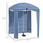 ZUN Outdoor Umbrella-Blue White （Prohibited by WalMart） 99918300