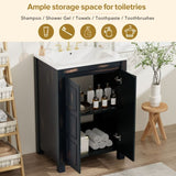 24x18x34 Inches Vintage Style Small Bathroom Vanity Combo with Ceramic Sink, 2 Soft-close Doors WF320828AAP