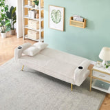 The straight-row white corduroy sofa with throw pillows, featuring a minimalist style, is suitable W1658P252026