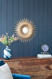 28.3" in Retro Design Gold Sunburst Metal Wall Mirror Decorative Mirror for a Bedroom, Dressing W2078124328