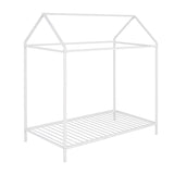 House Bed Frame Twin Size , Kids Bed Frame Metal Platform Bed Floor Bed for Kids Boys Girls No Box WF286771AAK