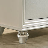 Crystal and Mirror Accents Nightstand with 2 Drawers, Pearl White B016P251600