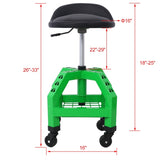 Pneumatic 360 Degree Swivel Mechanics Rolling Creeper Seat, Heavy Duty Rolling Mechanics W46590154