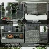 4 Piece Outdoor Rattan Sofa Set-Gray 87087047