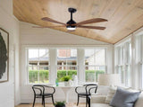 52" 5PCS Solid Wood Blades Ceiling Fan with Lights Remote Control,Quiet DC Motor 3 Blade Ceiling W3596P460841