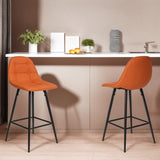 Counter Stools,Set of 2 Bar Stools with Back and Footrest, Modern Metal Counter Height Barstools for W561P175954