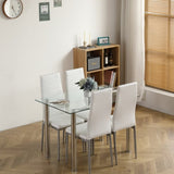 110CM Clear Color Dining Table Set 31684439