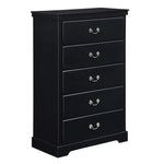 ZUN Classic Traditional 1pc Chest of 5 Drawers Black Finish Bedroom Furniture Wooden B011P233654