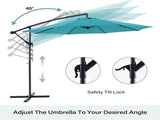 10ft Umbrella Hanging Offset Market Outdoor Sun Shade For Deck Poolside Easy Tilt Cross Base 70315127
