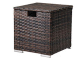 40*40*57cm Iron Frame Gas Bottle Storage Rattan Side Table Brown Gradient 66729622