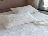 White Quilted Fitted Sheet, Fits Mattress Up to 15" Deep, 2/3-Piece Set, Queen 83674005