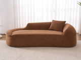 LY-048 Compression Curved Chaise Longue Chair Indoor, Modern Chenille Loveseat Couch with Deep Seat W2231P401723