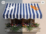 4' Window Door Awning Sun Shade Canopy Outdoor Patio Cover, Blue & White Stripes 23642266