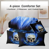 4Pieces Unicorn Comforter Set Soft Bedding Sets Floral Printed cozy Queen Size 34521641