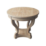 Curved Legs Farmhouse Style Small Size Round Dining Table End Table Side Table Coffee Table for W1435127092