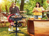 Red 1200W Electric BBQ Grill with Double-Zone Cooking, 2-in-1 Freestanding & Countertop Grill for 63293841