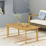 ZUN Outdoor Acacia Wood Rectangular Coffee Table, Teak, 43.25" W x 23.50" D x 17.00" H 70336.00