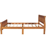 Queen Size Wood Platform Bed with Headboard and Wooden Slat Support 18391919