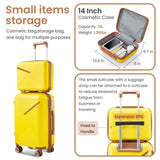 Luggage Sets 4 Piece, Expandable Lightweight Suitcase with 4 Double 360 Degrees Mute 16337319
