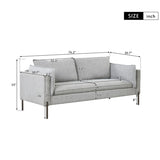 ZUN 76.2" Modern Style 3 Seat Sofa Linen Fabric Upholstered Couch Furniture 3-Seats Couch for Different WF293335AAE