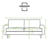 72" Velvet Round Arm Apartment Loveseat 90858385