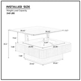 35.43 Inch Modern Handcraft Drum Table Square Table for Living Room,Lift Top Wooden W2582P340812