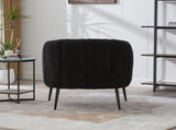 29.9'' Modern Upholstered Chenille Vanity Barrel Accent with Metal Legs, Channel Tufted Lounge W3118P328900