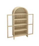 70.28" Tall Arched Kitchen Pantry, Modern Farmhouse Wood Kitchen Storage Cabinets ,Arched Storage W688P204446