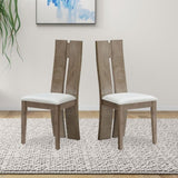 ZUN Dining Chair Set of 2 MDF, sponge .PU Leather Upholstered Cushion Seat Wooden Back Side Chairs Wood W876126496