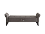 51.5" Bed Bench with Storage Grey Velvet W1097104005
