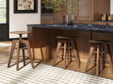 Spencer Minimalist Oak Wood Adjustable Bar Counter Stool, Walnut Brown Oak Wood B2719P252308