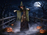 74" Animated Forest Witch Halloween Decoration with Moving Head & Swinging Arms, Dual Mode Control 63609628