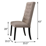 Tan and Vintage Black Tufted Parson Chairs B062P182740