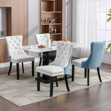 ZUN Furniture,Modern, High-end Tufted Solid Wood Contemporary PU and Velvet Upholstered Dining Chair 66634547