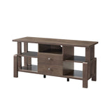 ZUN TV Console Stand, Home Entertainment Center with Four Shelves and Two Drawers, Walnut Oak B107131287