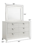 ZUN Modern Style 6-Drawer Dresser with Mirror Accent & V-Shape Handles in White B009133858