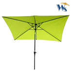 ZUN 10 x 6.5t Rectangular Patio Solar LED Lighted Outdoor Umbrellas with Crank and Push Button Tilt for W65638634