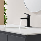Matte Black Single Handle Bathroom Faucet with Deck For 1 or 3 Holes,Laundry Vanity Sink Faucet with 06901264