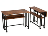 31.5" Computer Desk, Weathered Wood Embossed Melamine Tabletop with Black 58638790