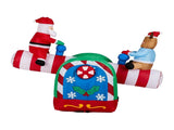 4.7 FT Lighted Christmas Inflatable Decoration, Large Motorized Seesaw with Santa and Reindeer, 76233544