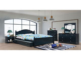 Wooden Nightstand with Bottom Shelf, Blue B016P251389